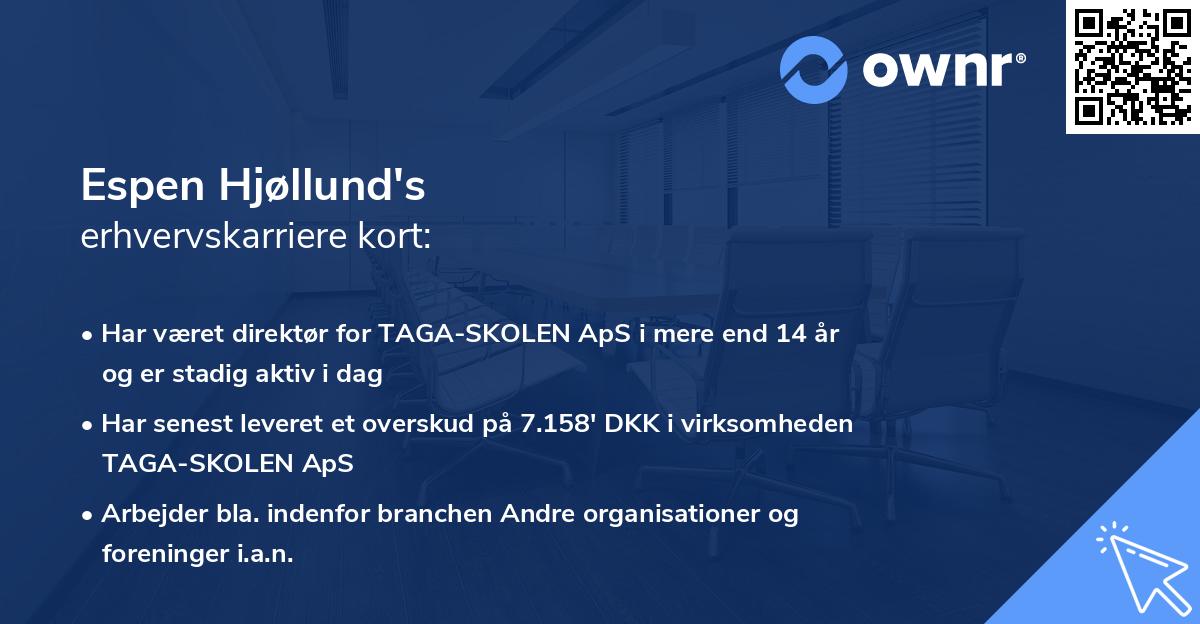 Espen Hjøllund's erhvervskarriere kort