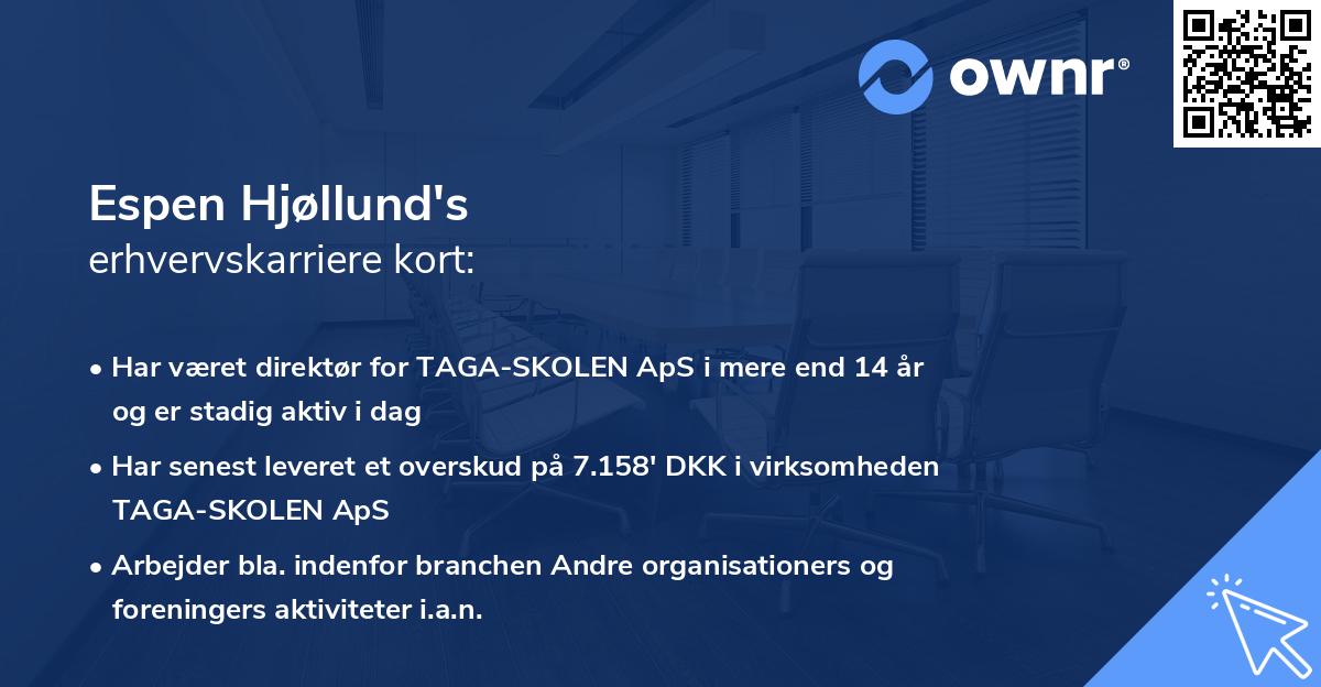 Espen Hjøllund's erhvervskarriere kort