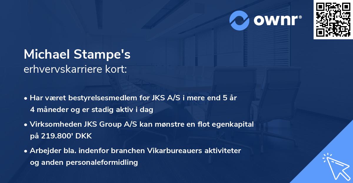 Michael Stampe's erhvervskarriere kort