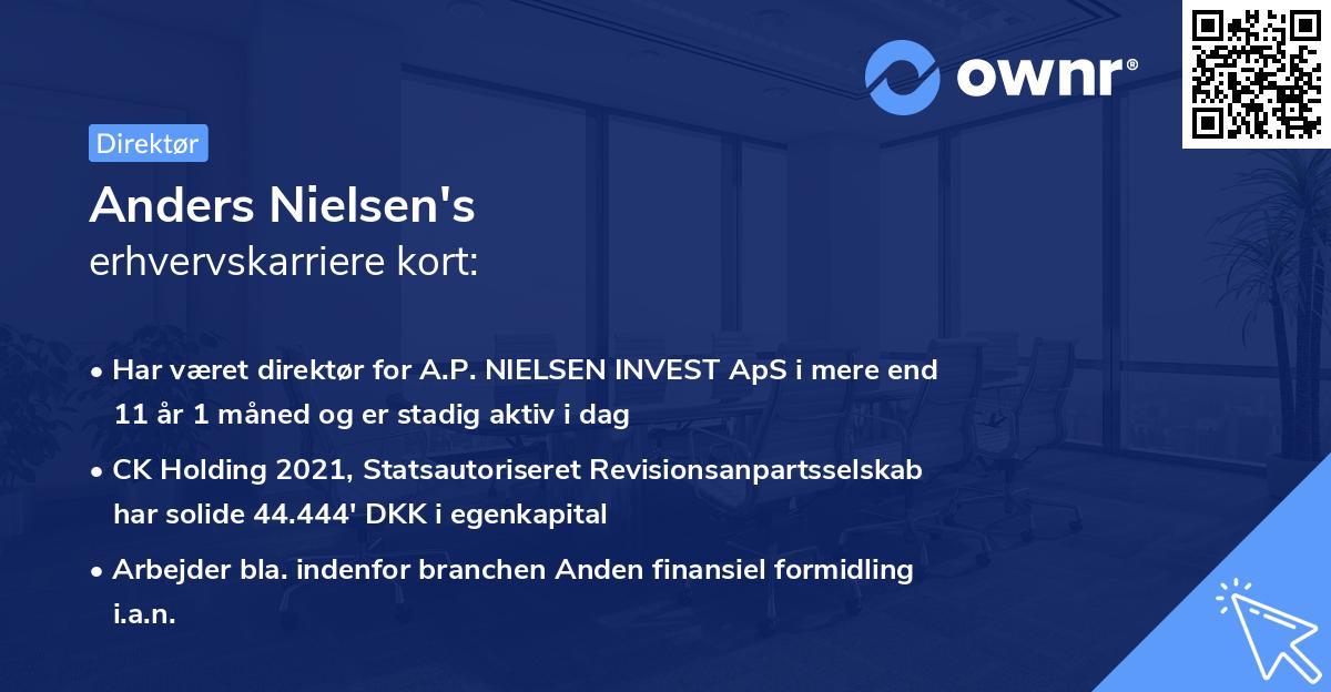 Anders Nielsen's erhvervskarriere kort