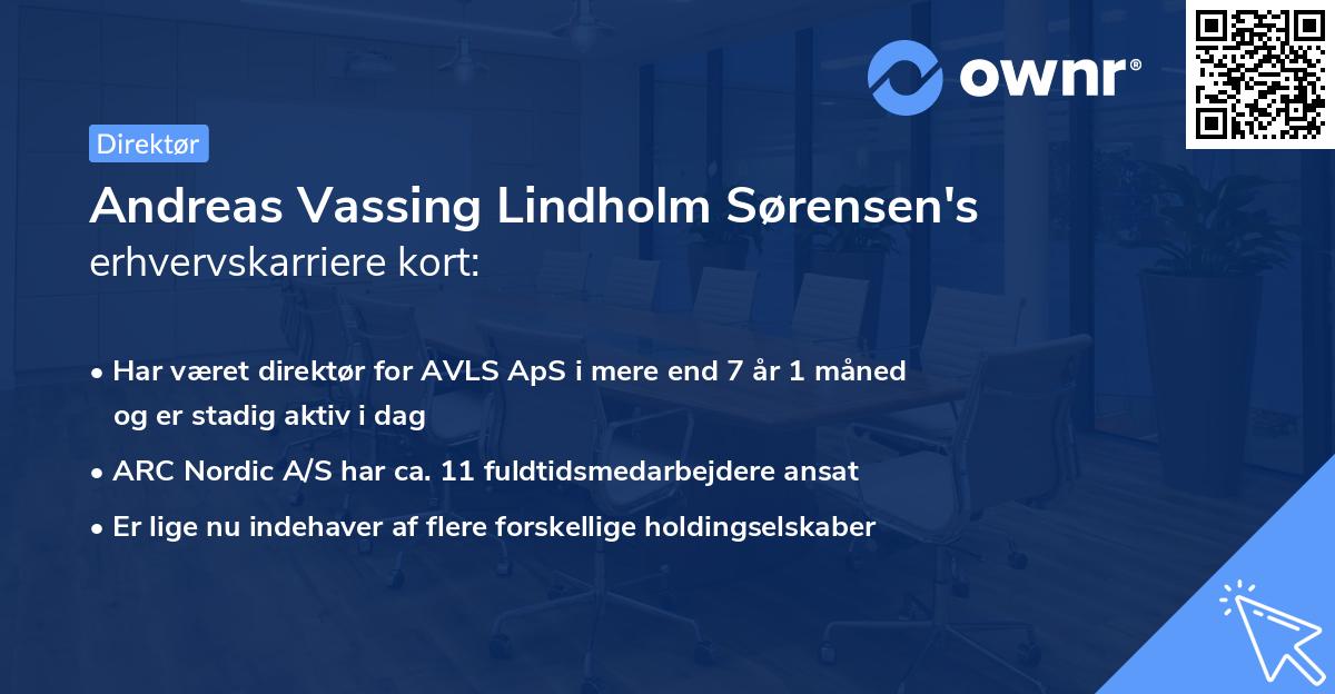 Andreas Vassing Lindholm Sørensen's erhvervskarriere kort