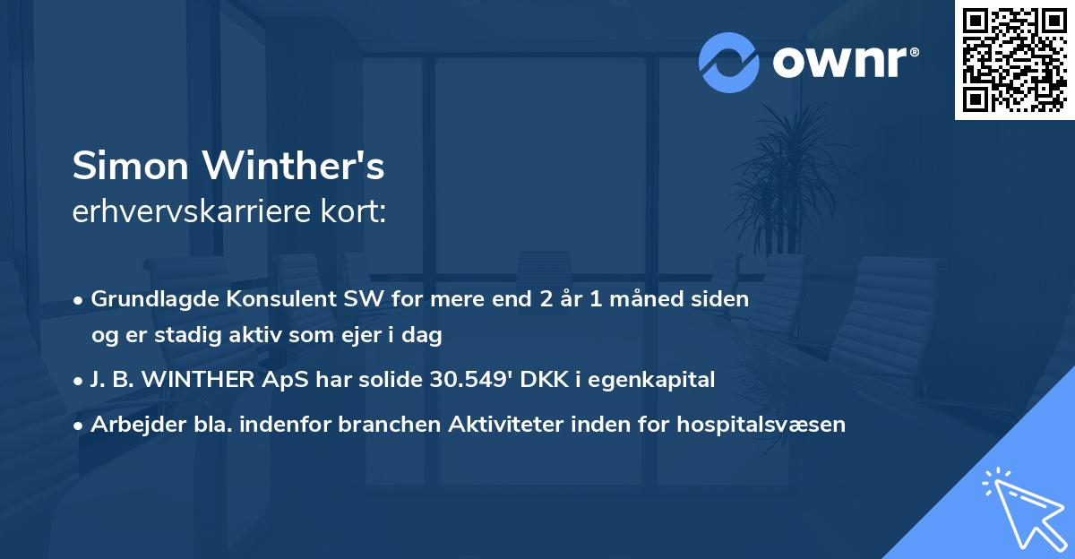 Simon Winther's erhvervskarriere kort