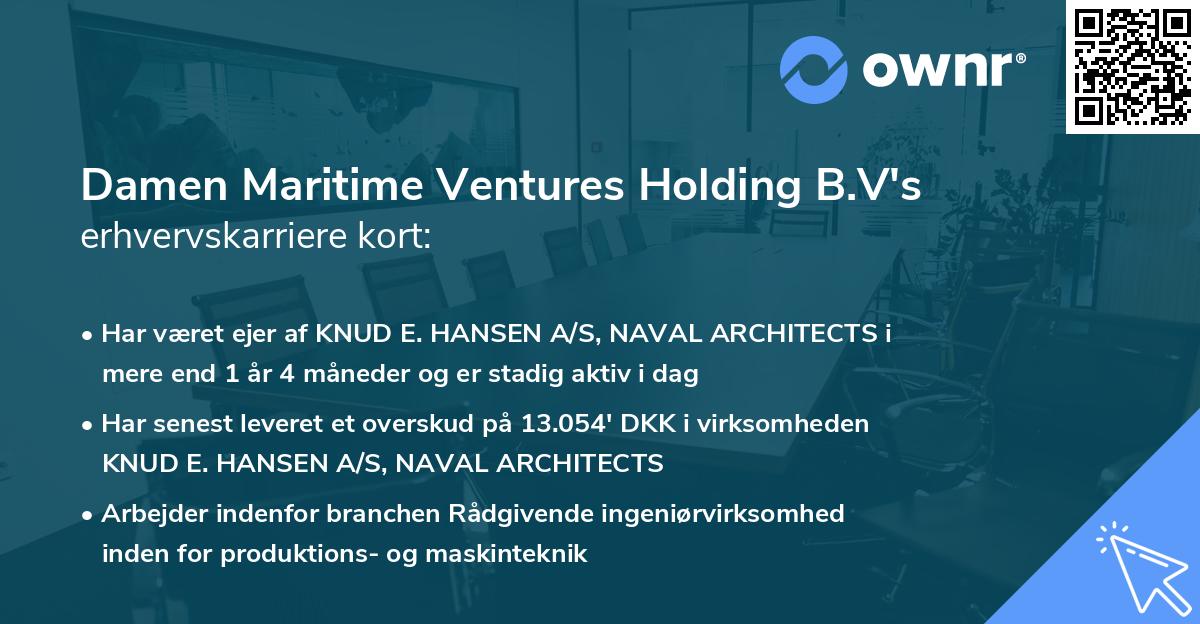 Damen Maritime Ventures Holding B.V's erhvervskarriere kort