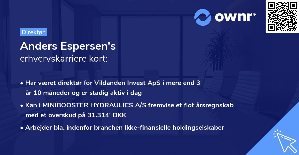 Anders Espersen's erhvervskarriere kort