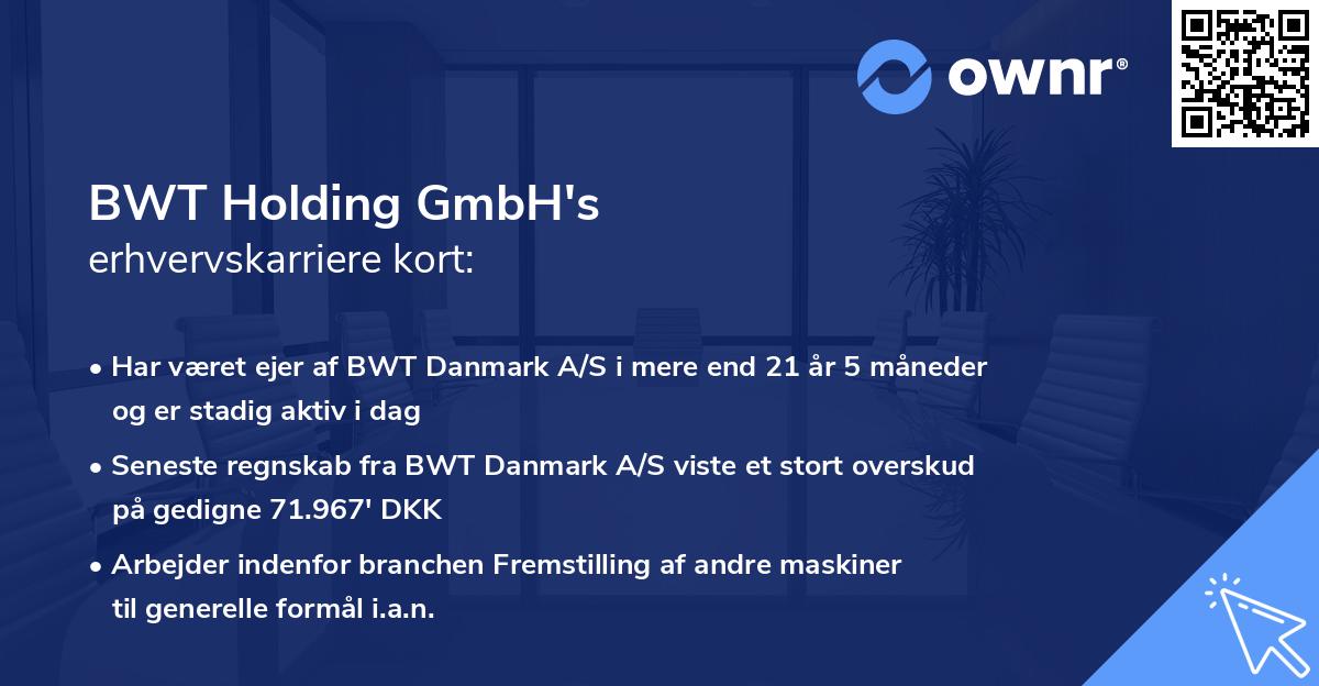 BWT Holding GmbH's erhvervskarriere kort