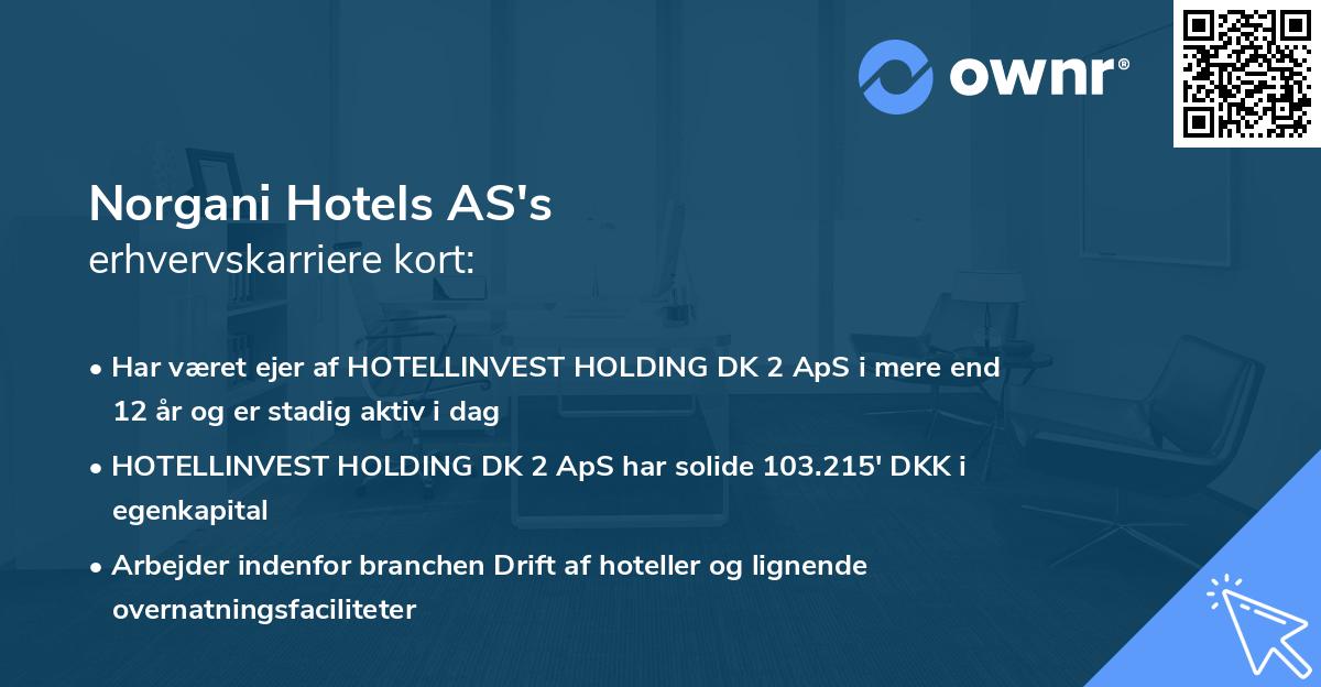 Norgani Hotels AS's erhvervskarriere kort