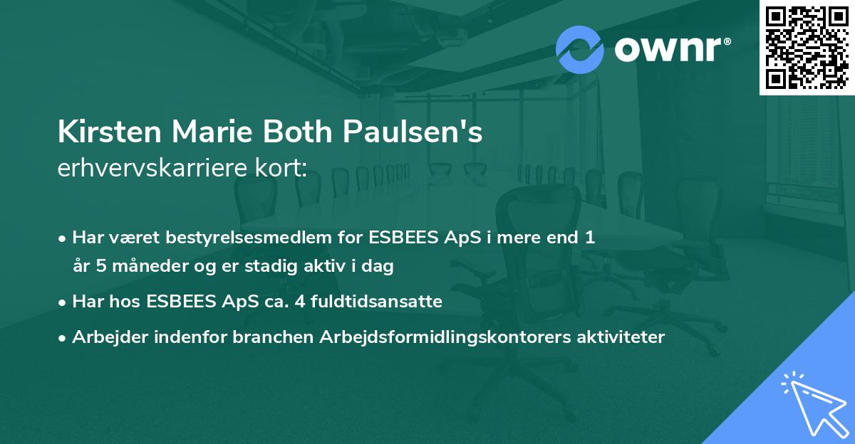 Kirsten Marie Both Paulsen's erhvervskarriere kort