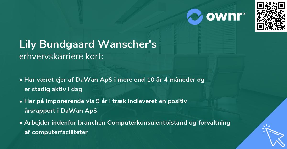 Lily Bundgaard Wanscher's erhvervskarriere kort