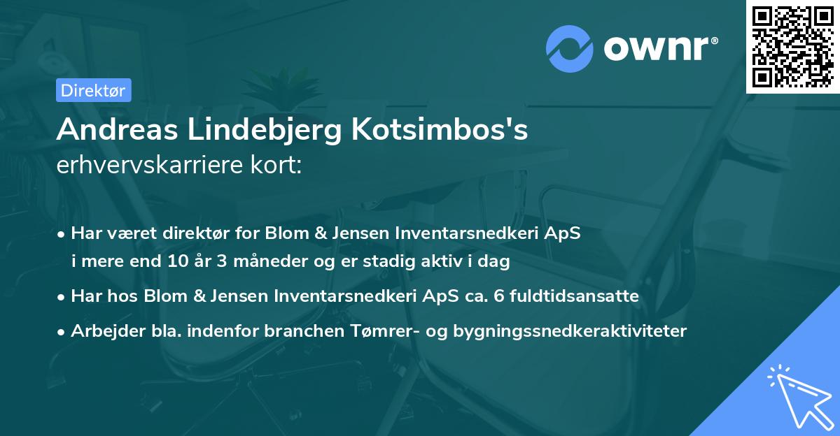 Andreas Lindebjerg Kotsimbos's erhvervskarriere kort