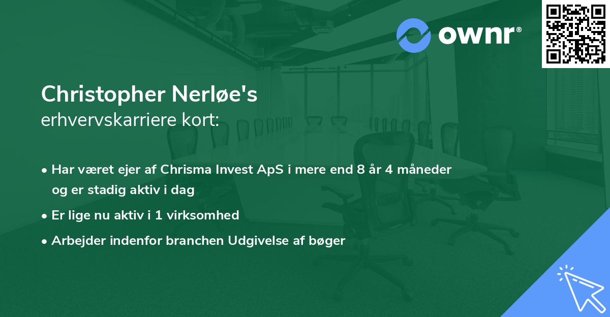 Christopher Nerløe's erhvervskarriere kort