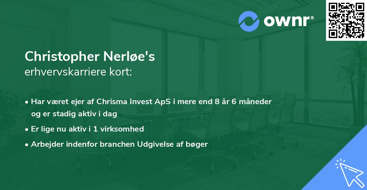 Christopher Nerløe's erhvervskarriere kort