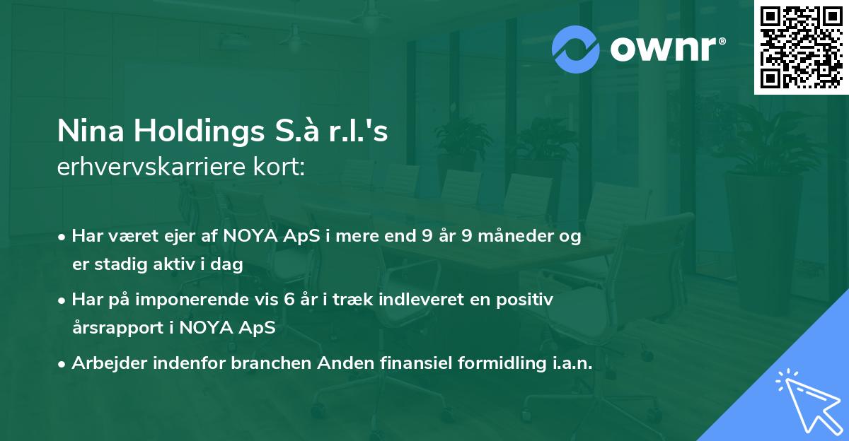 Nina Holdings S.à r.l.'s erhvervskarriere kort