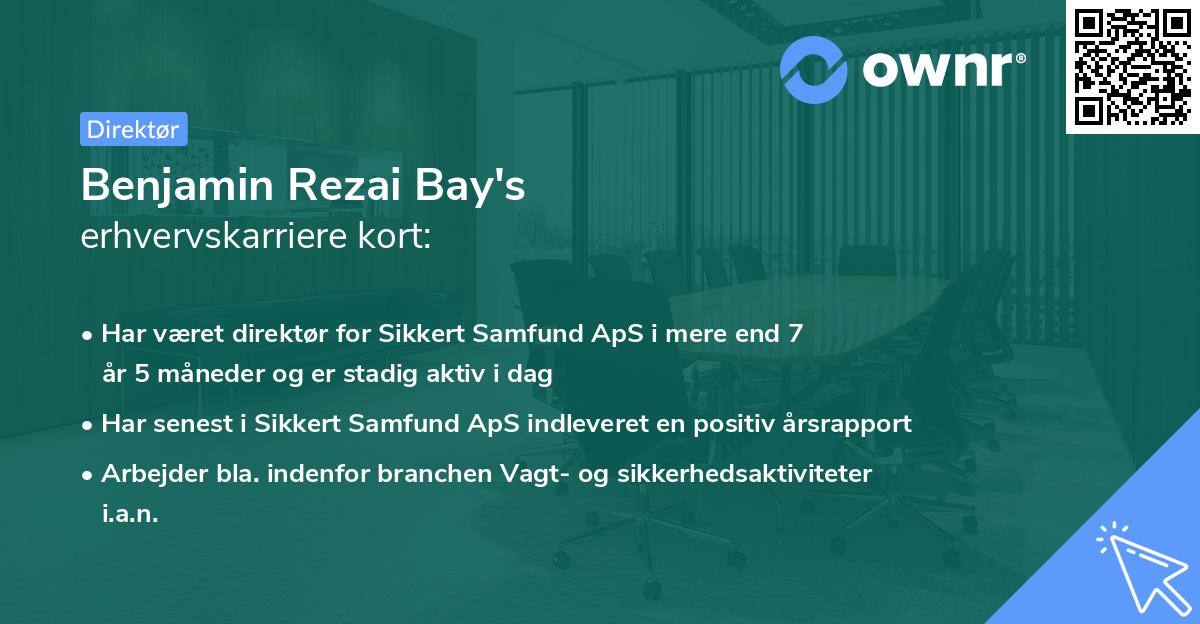 Benjamin Rezai Bay's erhvervskarriere kort
