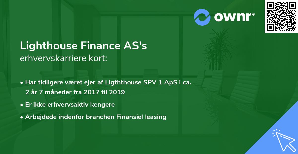 Lighthouse Finance AS's erhvervskarriere kort