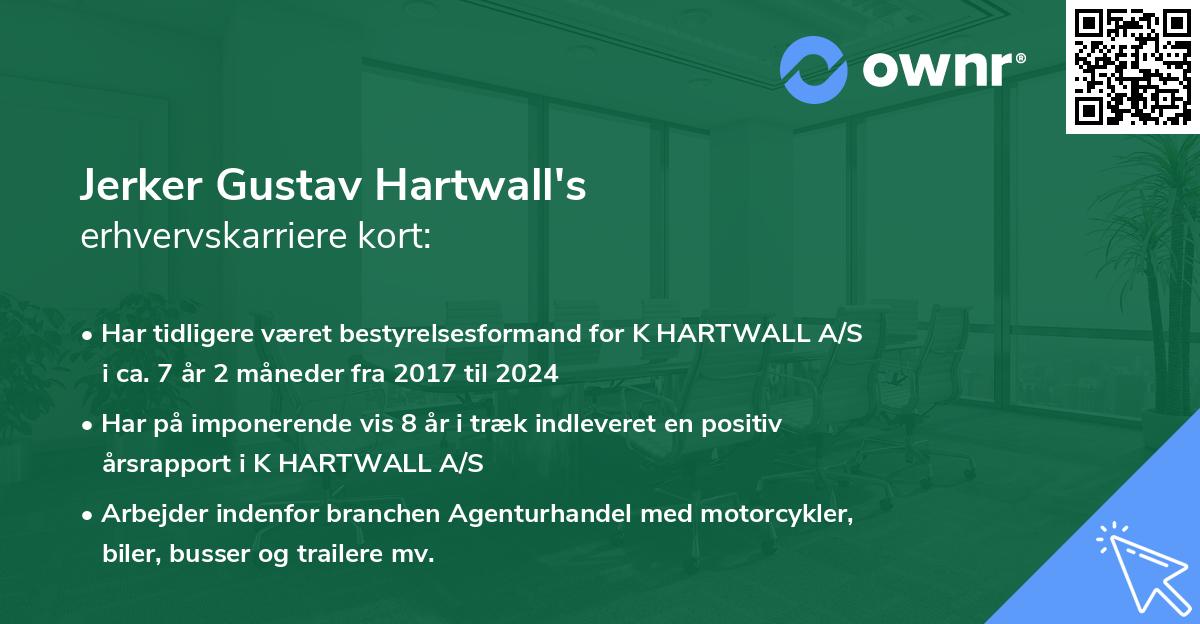 Jerker Gustav Hartwall's erhvervskarriere kort