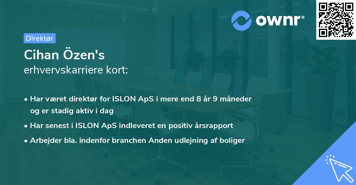 Cihan Özen's erhvervskarriere kort