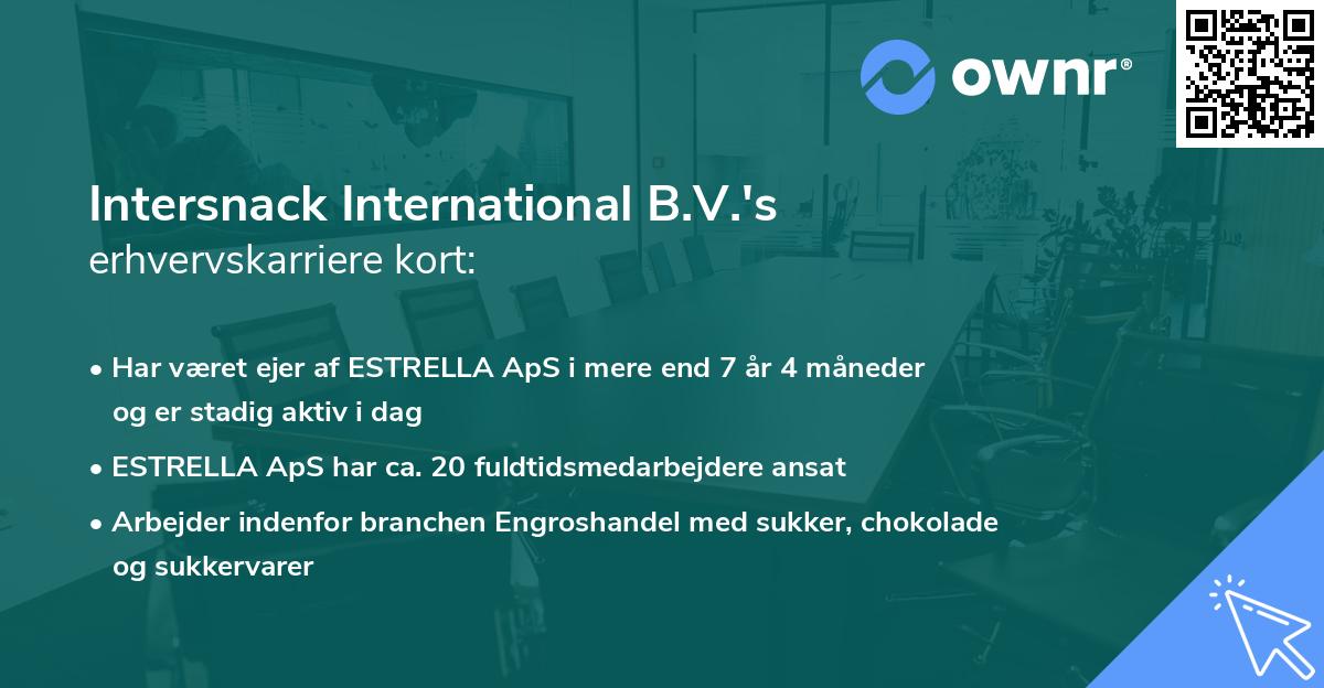 Intersnack International B.V.'s erhvervskarriere kort