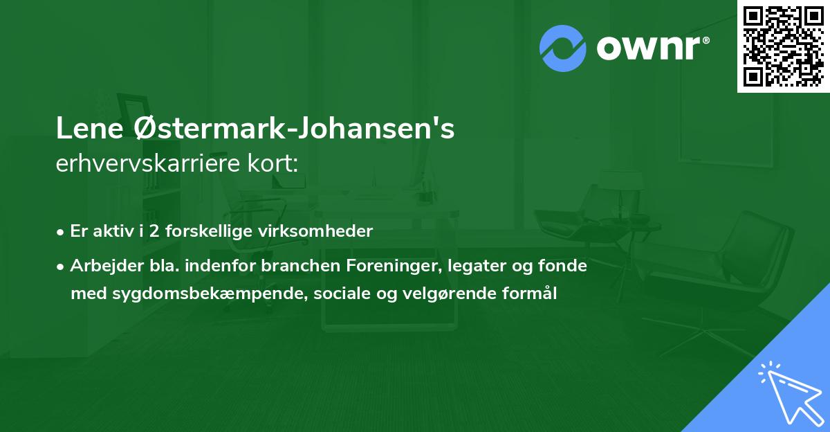 Lene Østermark-Johansen's erhvervskarriere kort