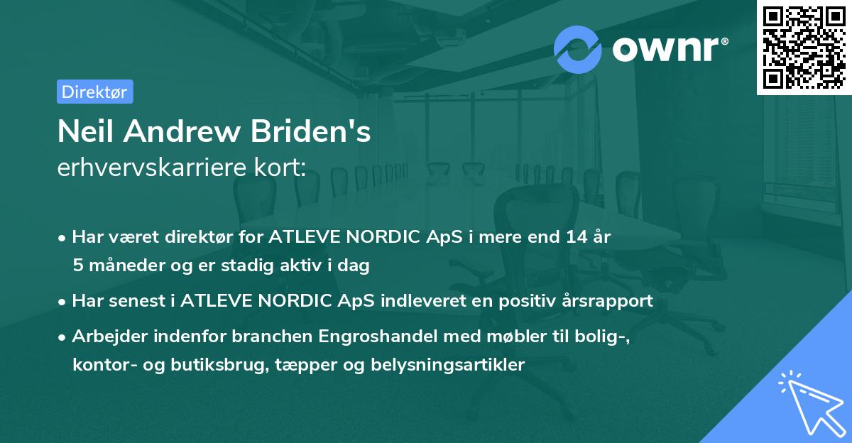 Neil Andrew Briden's erhvervskarriere kort