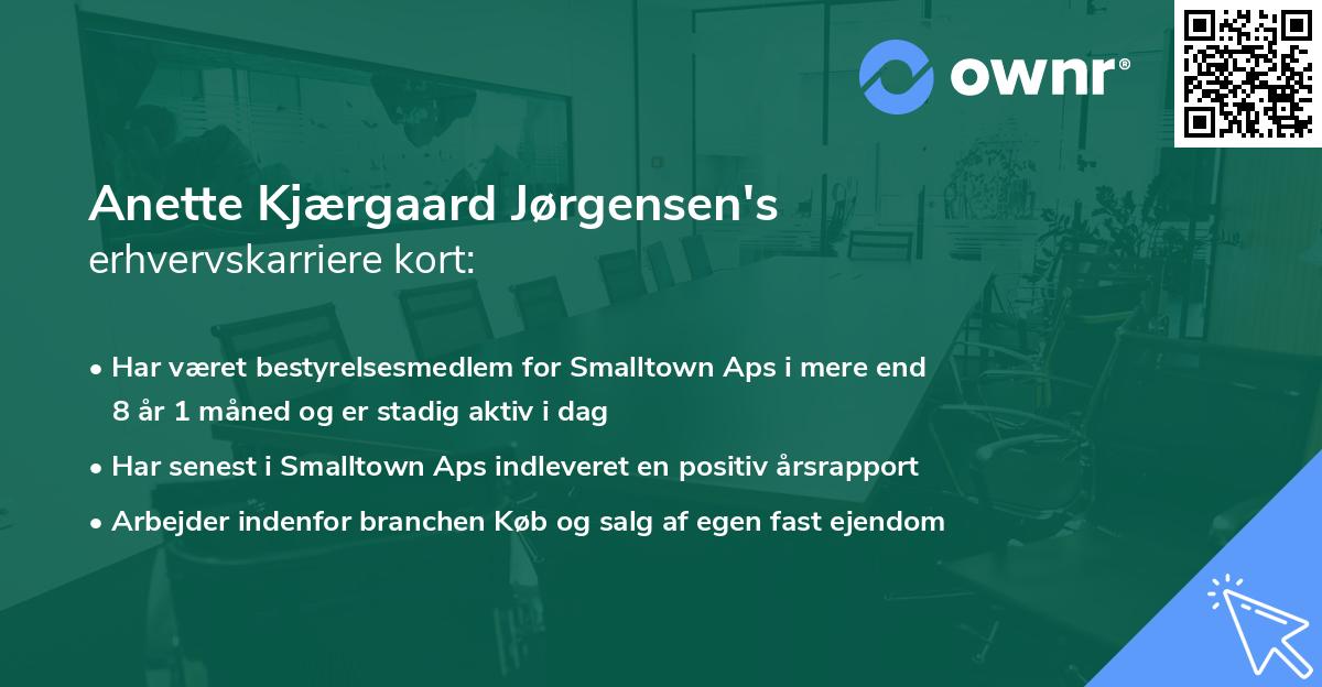 Anette Kjærgaard Jørgensen's erhvervskarriere kort