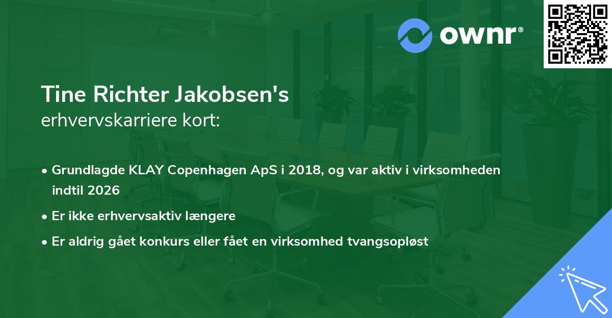 Tine Richter Jakobsen's erhvervskarriere kort