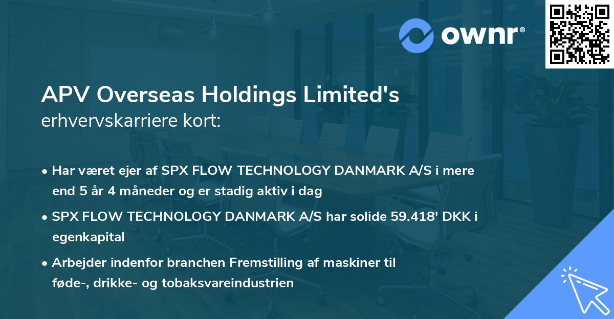 APV Overseas Holdings Limited's erhvervskarriere kort