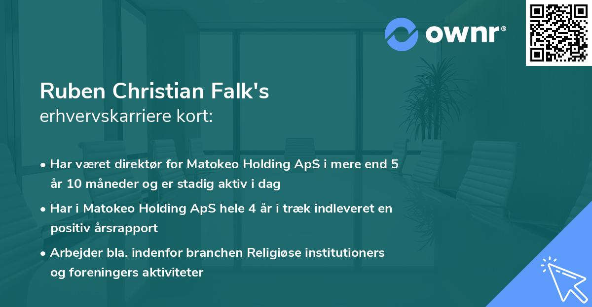Ruben Christian Falk's erhvervskarriere kort