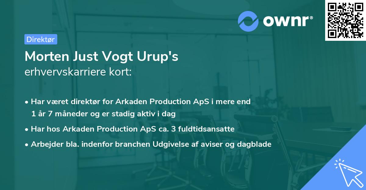 Morten Just Vogt Urup's erhvervskarriere kort