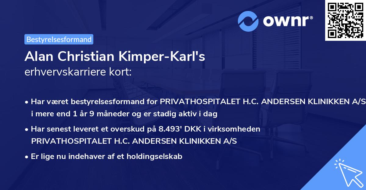 Alan Christian Kimper-Karl's erhvervskarriere kort