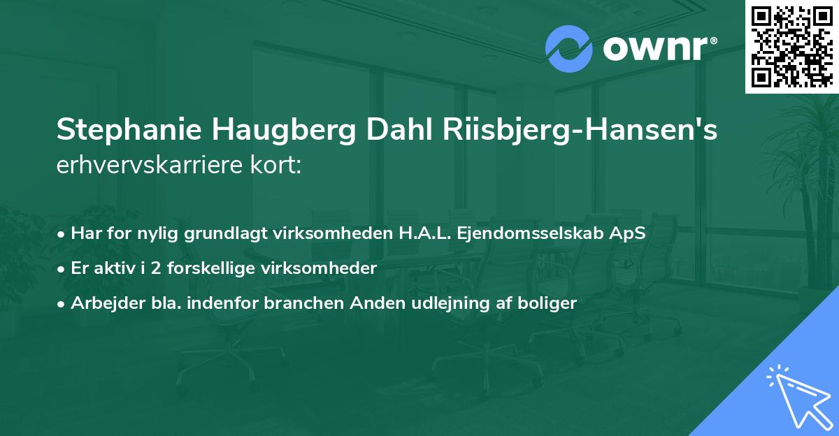 Stephanie Haugberg Dahl Riisbjerg-Hansen's erhvervskarriere kort