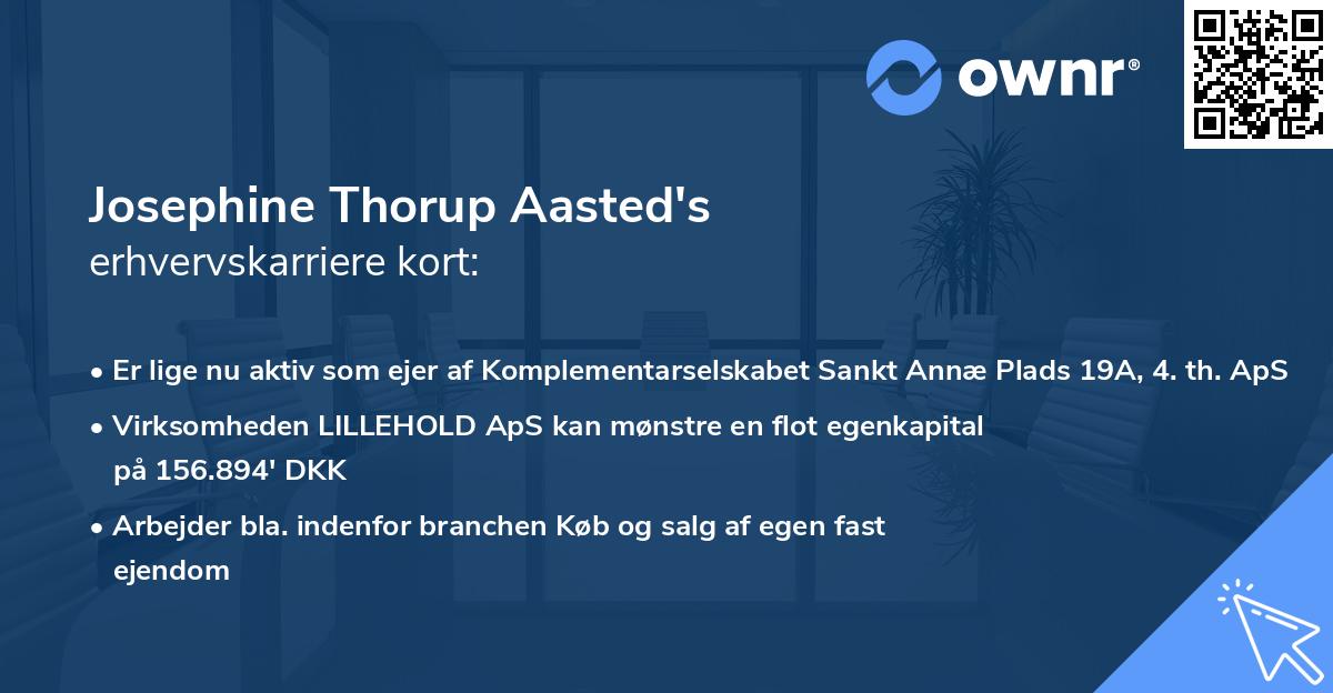 Josephine Thorup Aasted's erhvervskarriere kort