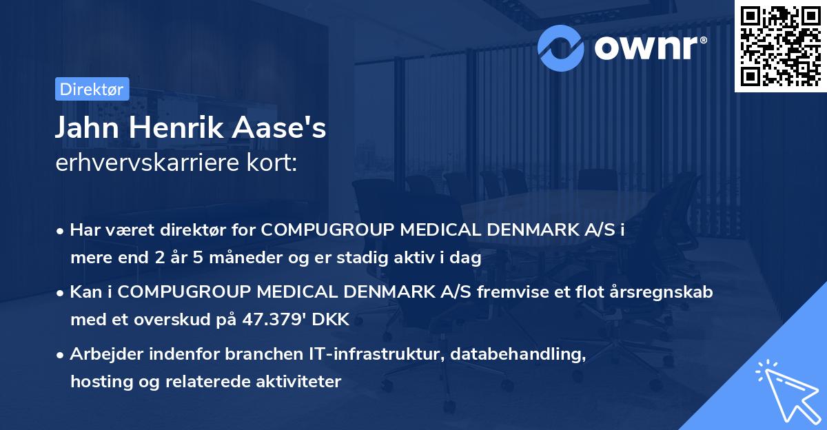 Jahn Henrik Aase's erhvervskarriere kort