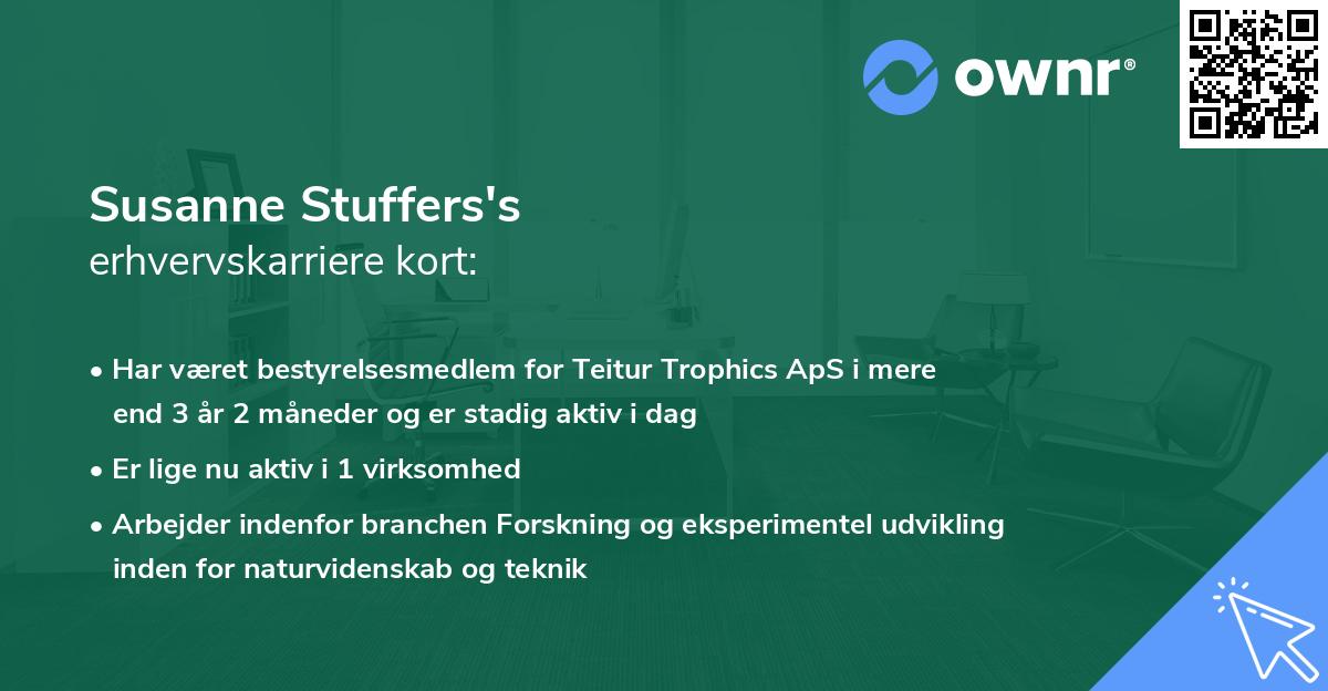 Susanne Stuffers's erhvervskarriere kort