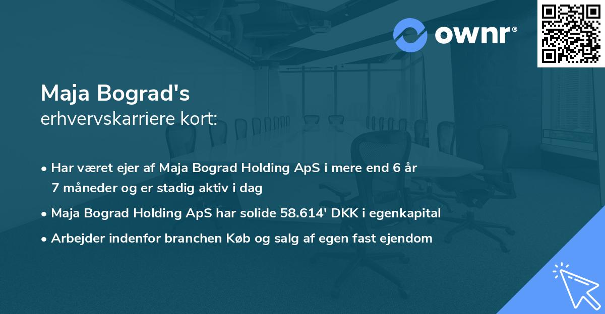 Maja Bograd's erhvervskarriere kort