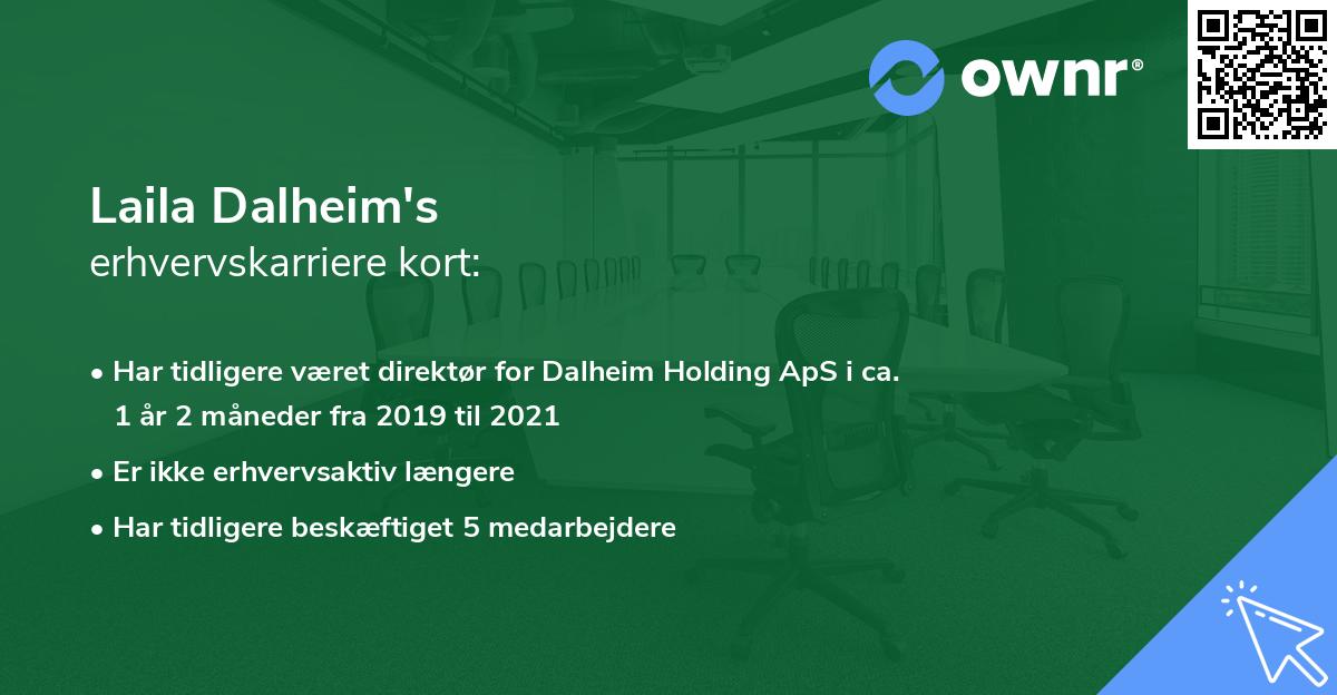 Laila Dalheim's erhvervskarriere kort