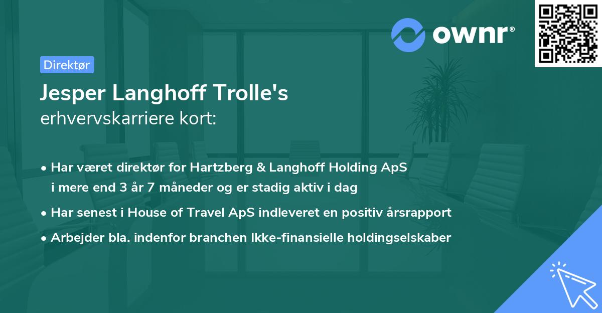 Jesper Langhoff Trolle's erhvervskarriere kort