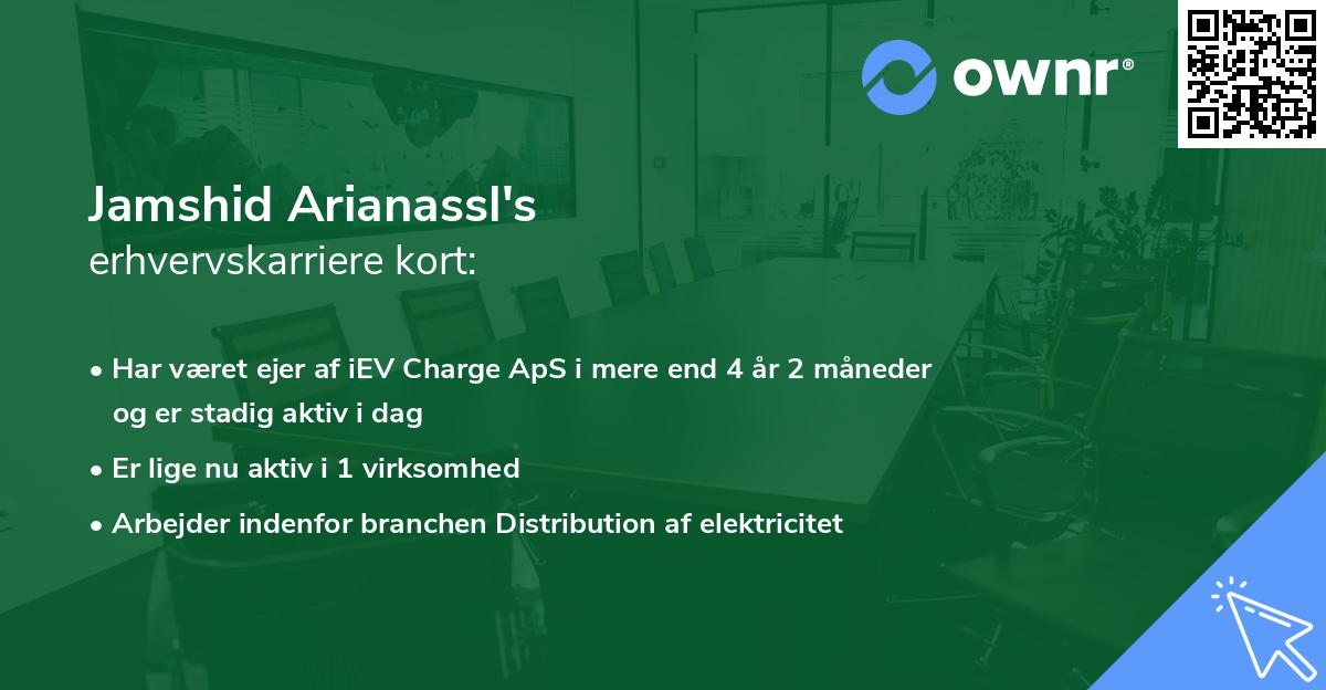 Jamshid Arianassl's erhvervskarriere kort
