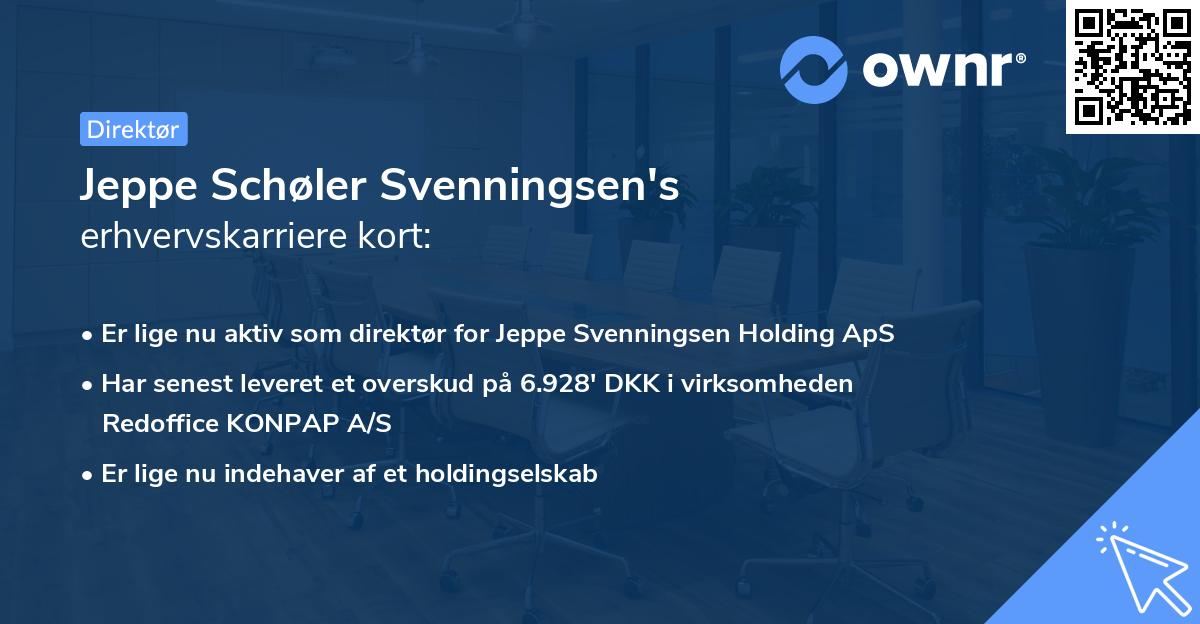 Jeppe Schøler Svenningsen's erhvervskarriere kort