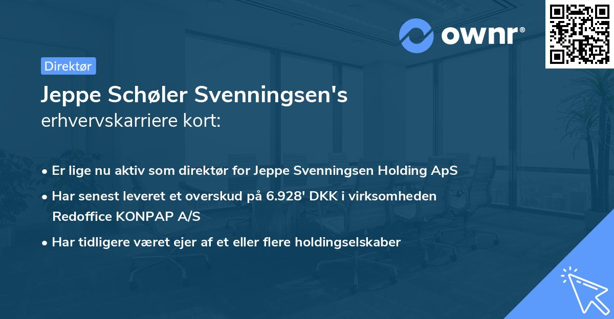 Jeppe Schøler Svenningsen's erhvervskarriere kort