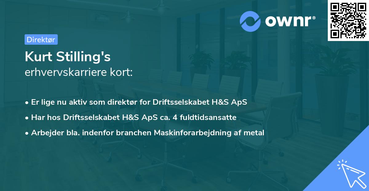 Kurt Stilling's erhvervskarriere kort