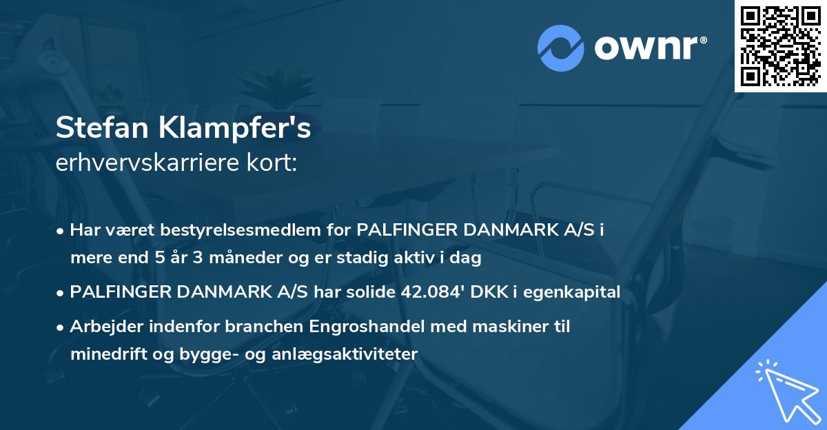 Stefan Klampfer's erhvervskarriere kort