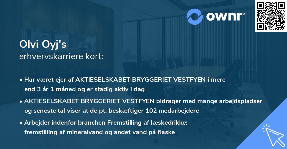 Olvi Oyj's erhvervskarriere kort