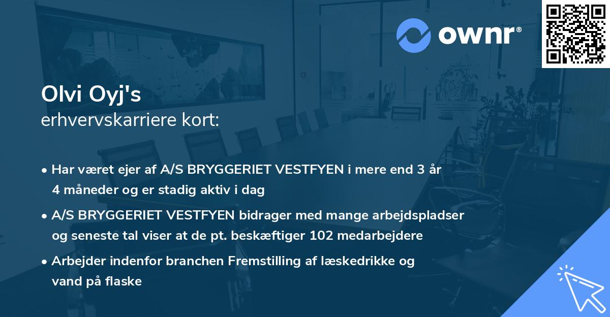 Olvi Oyj's erhvervskarriere kort