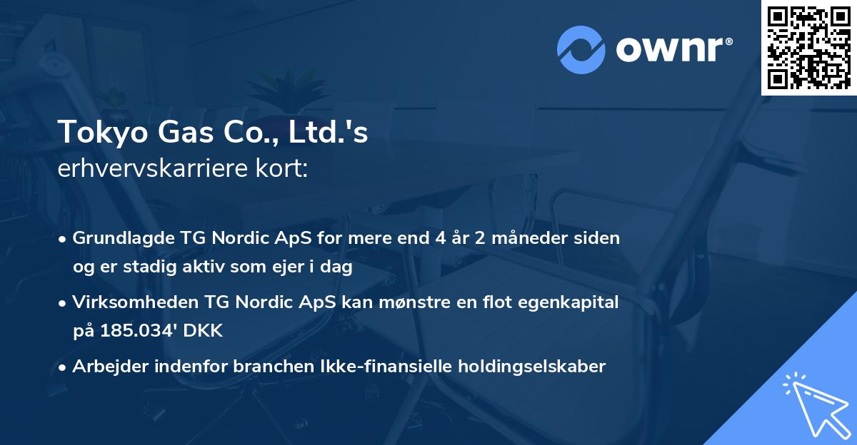 Tokyo Gas Co., Ltd.'s erhvervskarriere kort