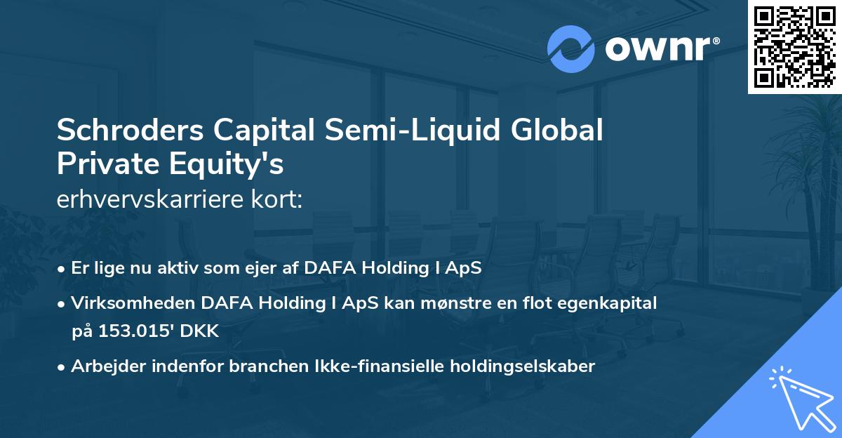 Schroders Capital Semi-Liquid Global Private Equity's erhvervskarriere kort