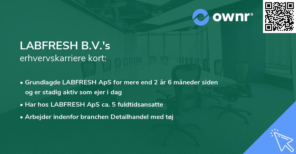 LABFRESH B.V.'s erhvervskarriere kort