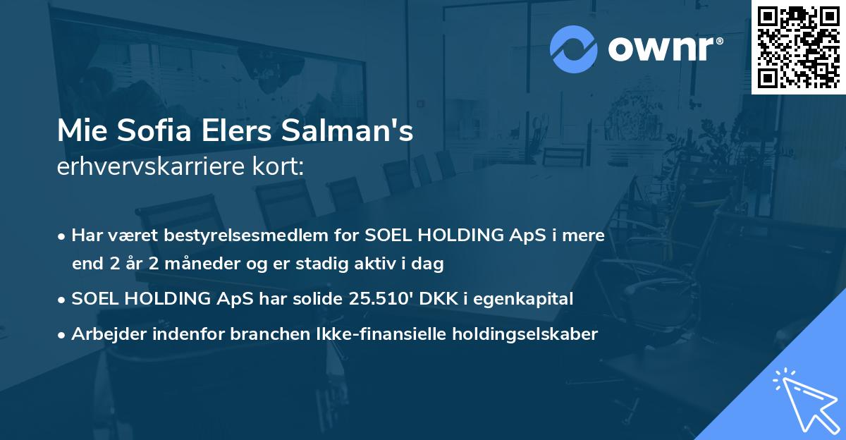 Mie Sofia Elers Salman's erhvervskarriere kort