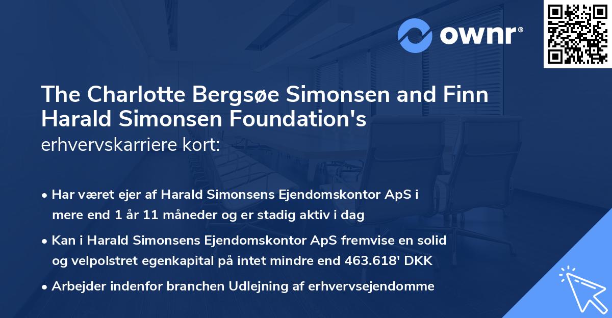 The Charlotte Bergsøe Simonsen and Finn Harald Simonsen Foundation's erhvervskarriere kort