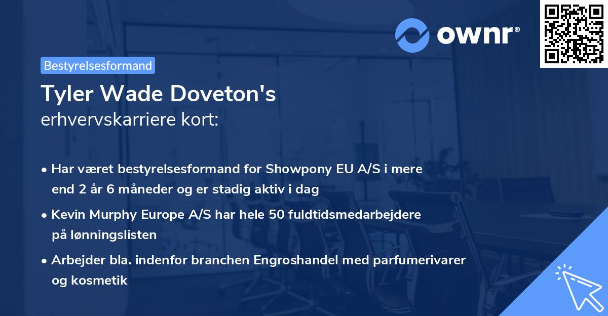 Tyler Wade Doveton's erhvervskarriere kort