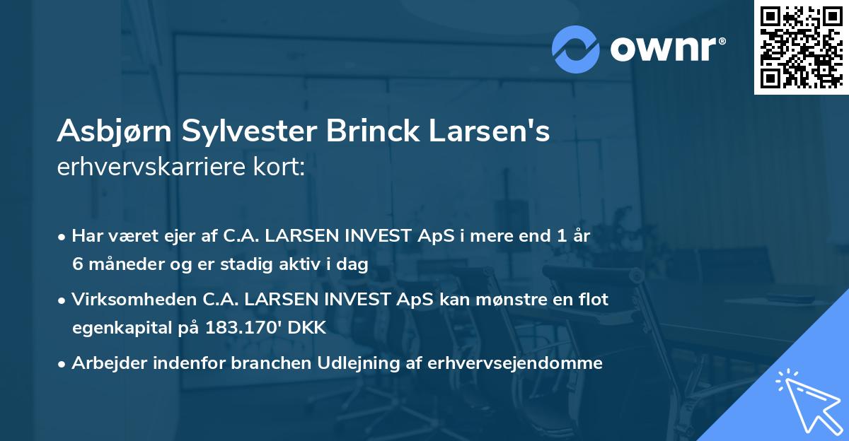 Asbjørn Sylvester Brinck Larsen's erhvervskarriere kort